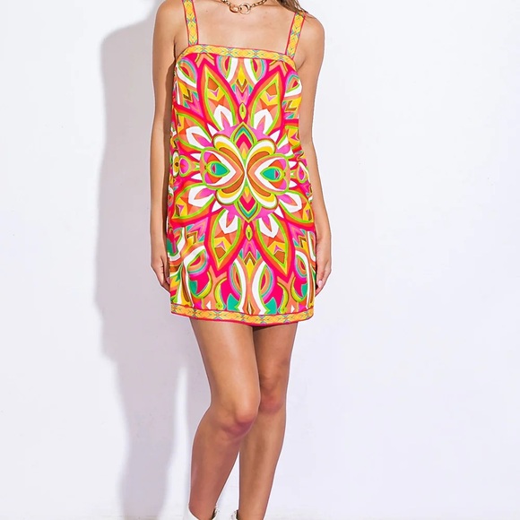 Flying Tomato Orange Pink Spaghetti Strap Sundress new without tags - Picture 1 of 3